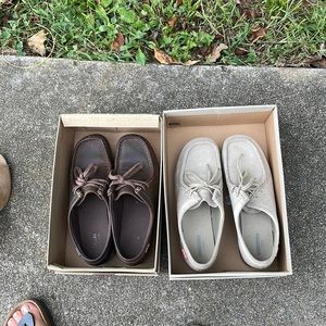 COPY - Clark leather and suede beeswax bottom booties like new